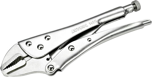 Curved Jaw Locking Pliers 10-Inch, Adjustable Vise Grips with Wire Cutter, Chromium-Vanadium Steel Vice Grips for Clamping, Welding, and Pipe Work