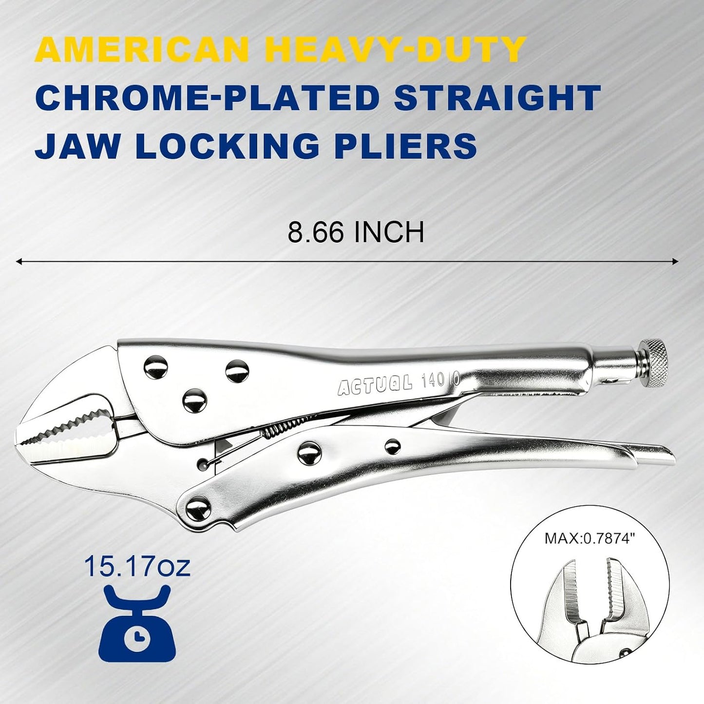 Curved Jaw Locking Pliers 10-Inch, Adjustable Vise Grips with Wire Cutter, Chromium-Vanadium Steel Vice Grips for Clamping, Welding, and Pipe Work