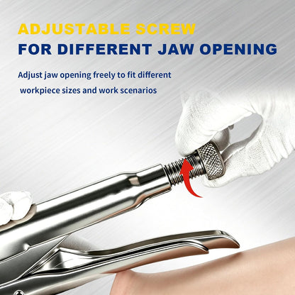 Curved Jaw Locking Pliers 10-Inch, Adjustable Vise Grips with Wire Cutter, Chromium-Vanadium Steel Vice Grips for Clamping, Welding, and Pipe Work
