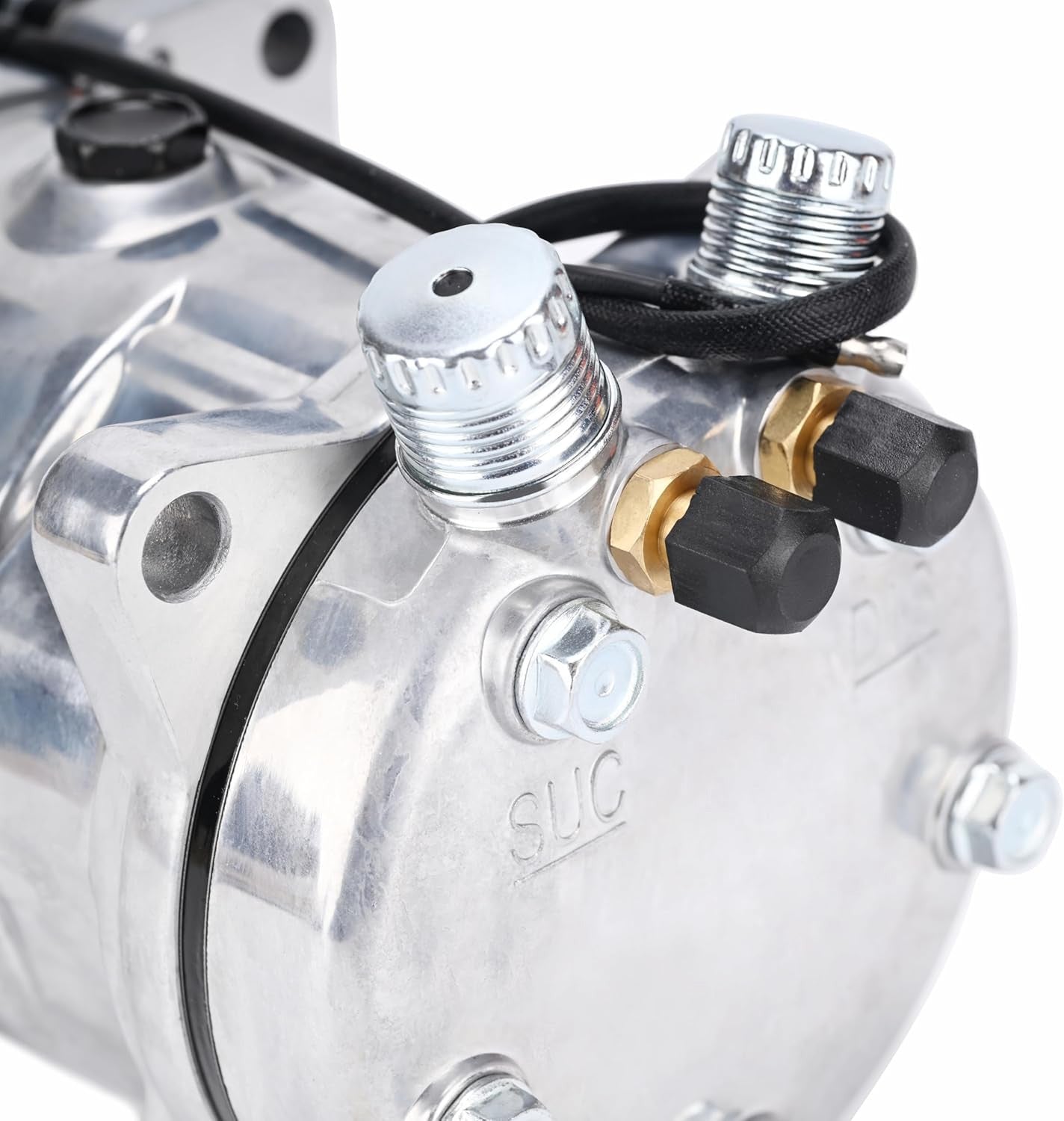Micah Motors Universal Chromed A/C Compressor with Clutch (2 Grooves(Sanden 508)