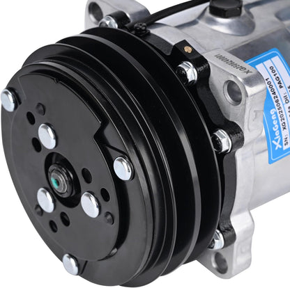Micah Motors Universal Chromed A/C Compressor with Clutch (2 Grooves(Sanden 508)